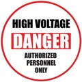 5S Supplies Danger High Voltage Floor Sign 36in Diameter Non Slip Floor Sign FS-DAHIVLT-36